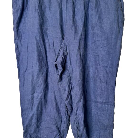 J.Jill Pure Jill 100% Linen Blue Crop Casual Pants Sz 2X Classic Boho Lagenlook - Picture 6 of 9